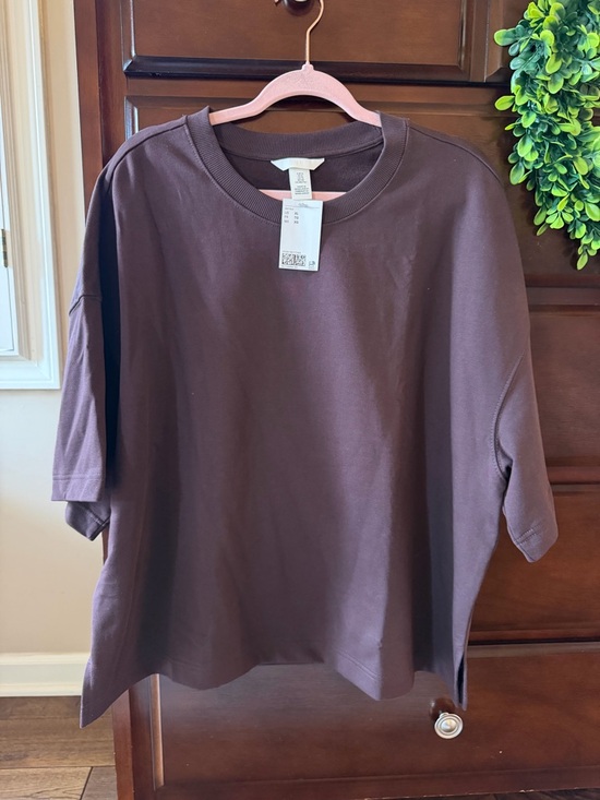 H&M Tops - H&M Oversized Short Sleeve Tee - Dark Brown